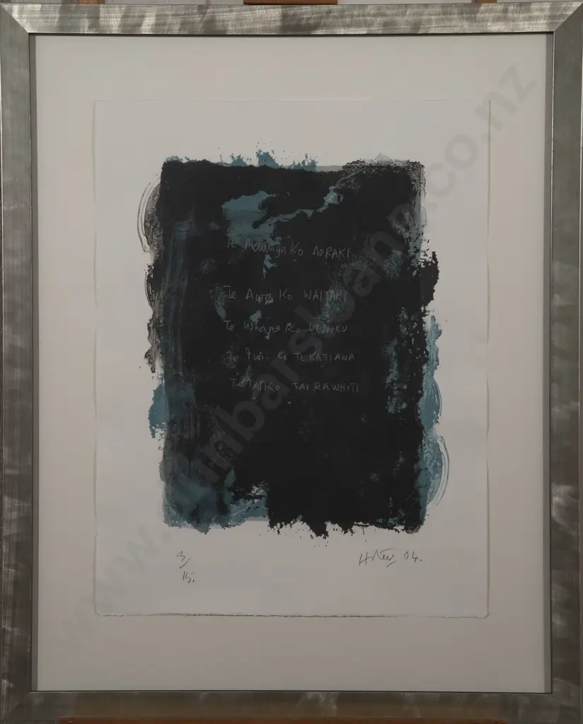 Ralph Hotere - Untitled (AORAKI is the mountain WAITAKI the RIVER) Image 1++