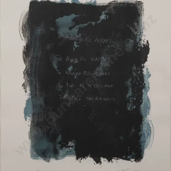 Ralph Hotere - Untitled (AORAKI is the mountain WAITAKI the RIVER)