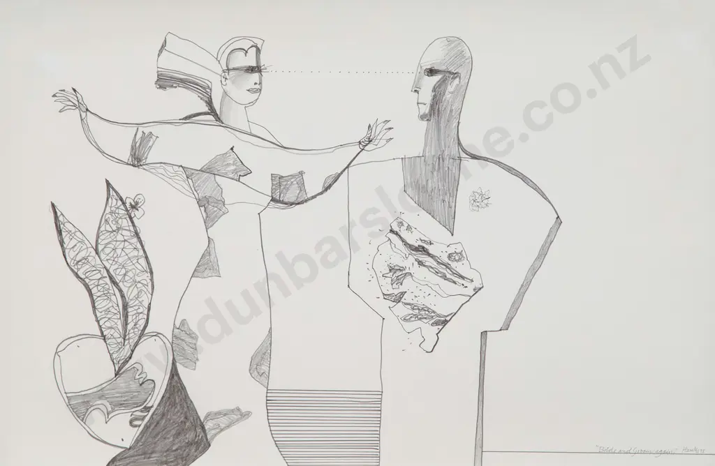 Pat Hanly (1932-2004) - Bride and Groom Again Image 1++
