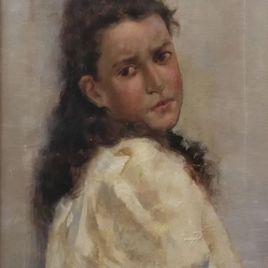 Girolamo Pieri Ballati Nerli - Portrait of Girl with Pink Bow