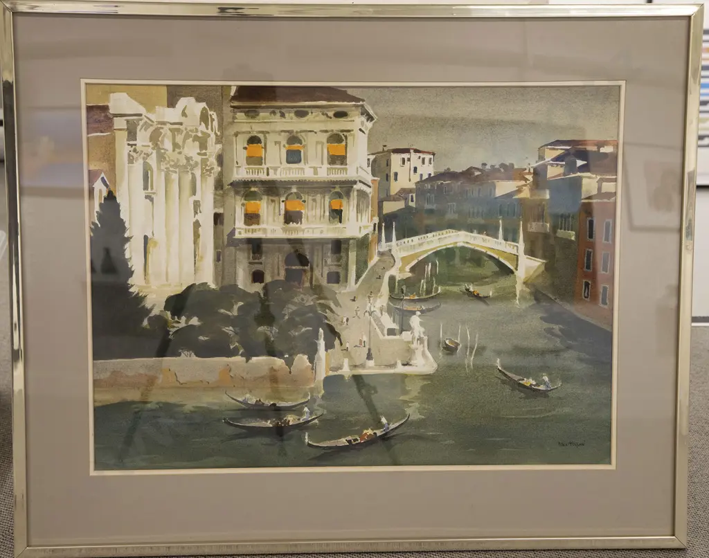 Peter McIntyre (1910-95) - The Rio di Cannaregio and the Bridge of the Obelisks Image 1++