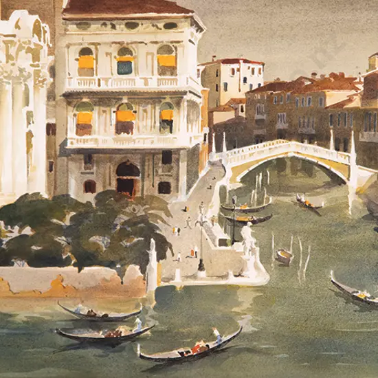 Peter McIntyre (1910-95) - The Rio di Cannaregio and the Bridge of the Obelisks