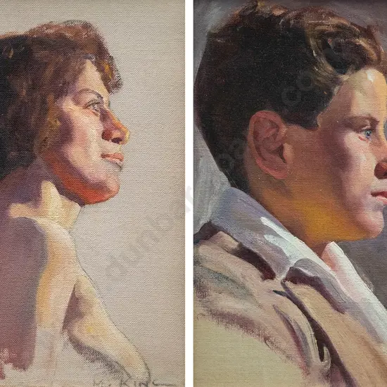 Marcus King - Profile of Woman; Profile of Young Boy