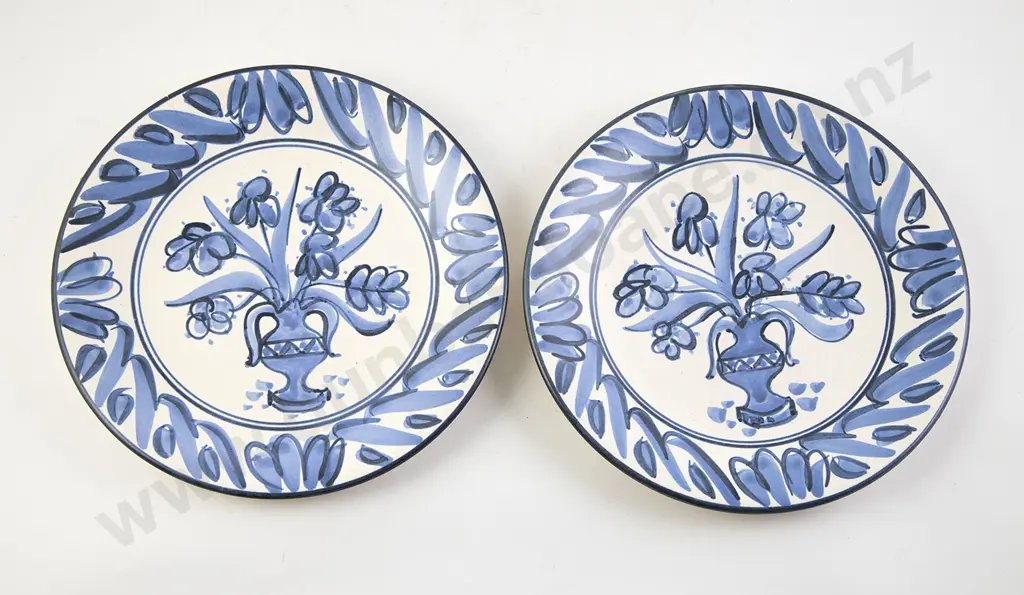 Pair Frank Carpay for Crown Lynn Handwerk Plates Image 1++