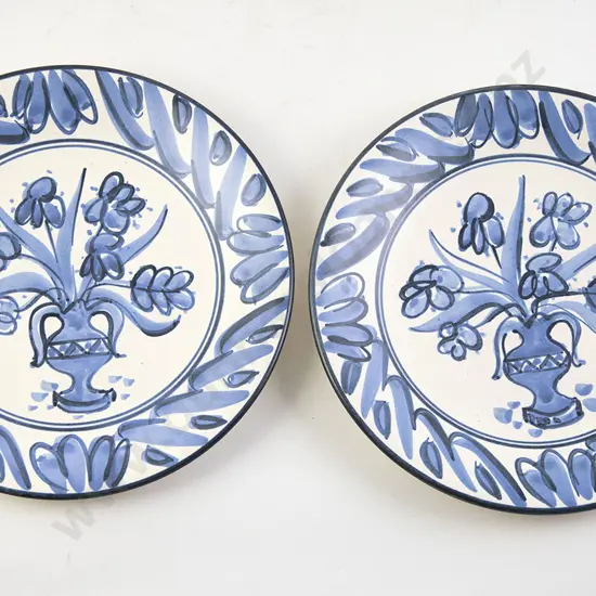 Pair Frank Carpay for Crown Lynn Handwerk Plates