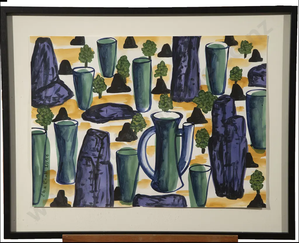 Gavin Chilcott - Mountains Rocks & Green Pots Image 1++