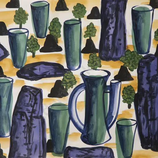 Gavin Chilcott - Mountains Rocks & Green Pots