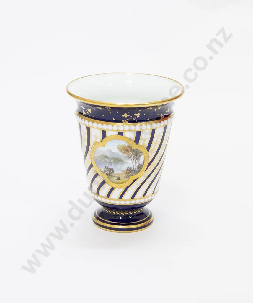 Royal Crown Derby Hand Painted Vase with View on Loch Venchar Image 1++