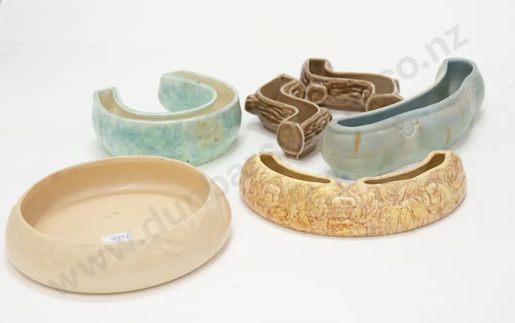 Six Assorted Small Trough Vases including Wade Image 1++