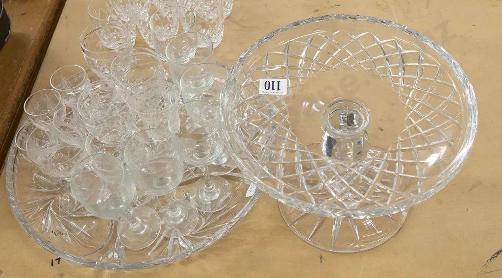 Heavy Crystal Cake Stand Other Platter and Glassware Image 1++