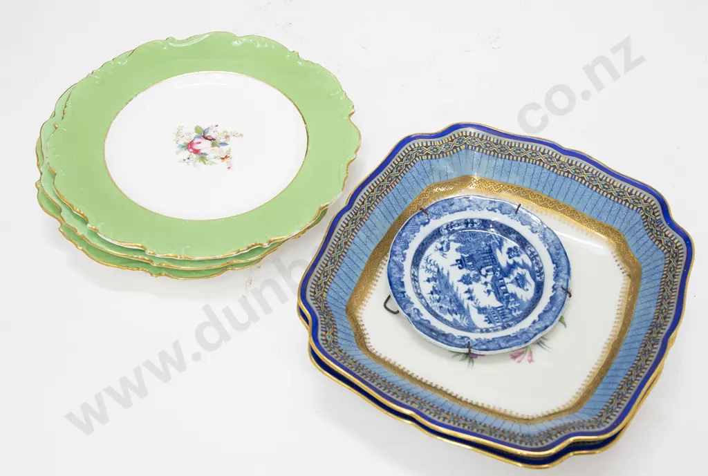 Five Fancy Dishes and Victorian Blue and White Dish Image 1++