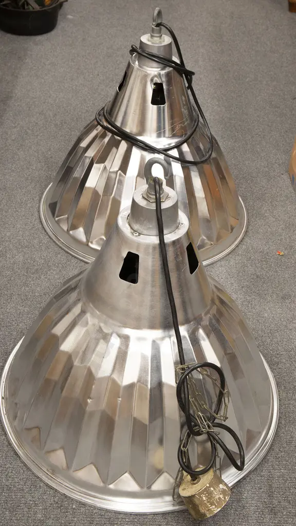 Pair Industrial Light Fittings Image 1++