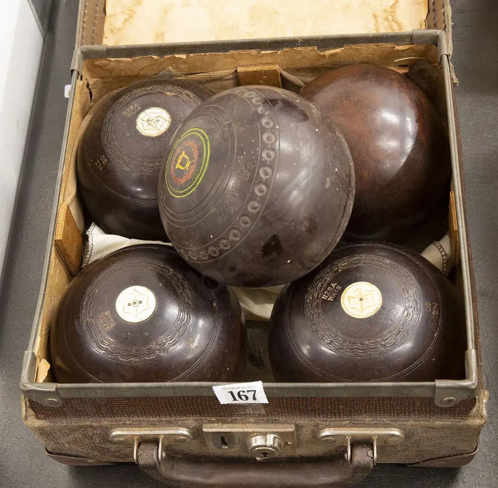 Set of Vintage Lawn Bowls and Other Single Image 1++
