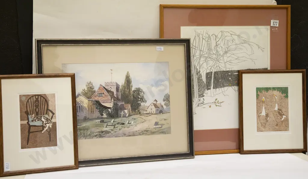 Three Rose Florence ltd ed etchings & other watercolour (3) Image 1++