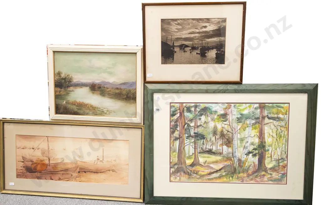 Four Various Framed Works Image 1++