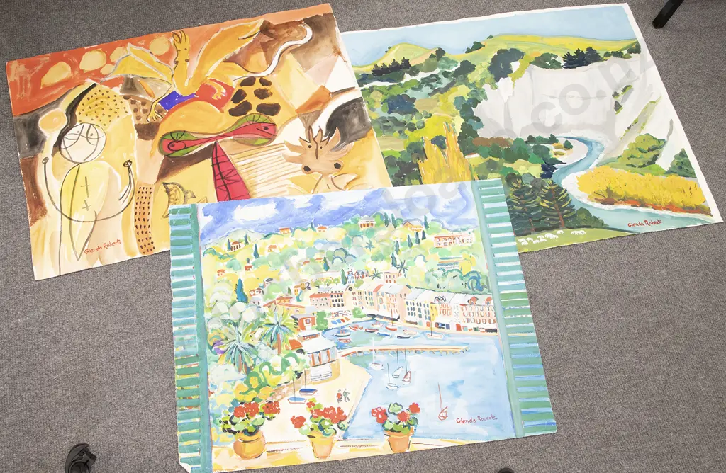 Glenda Roberts - Three Unframed Works Image 1++
