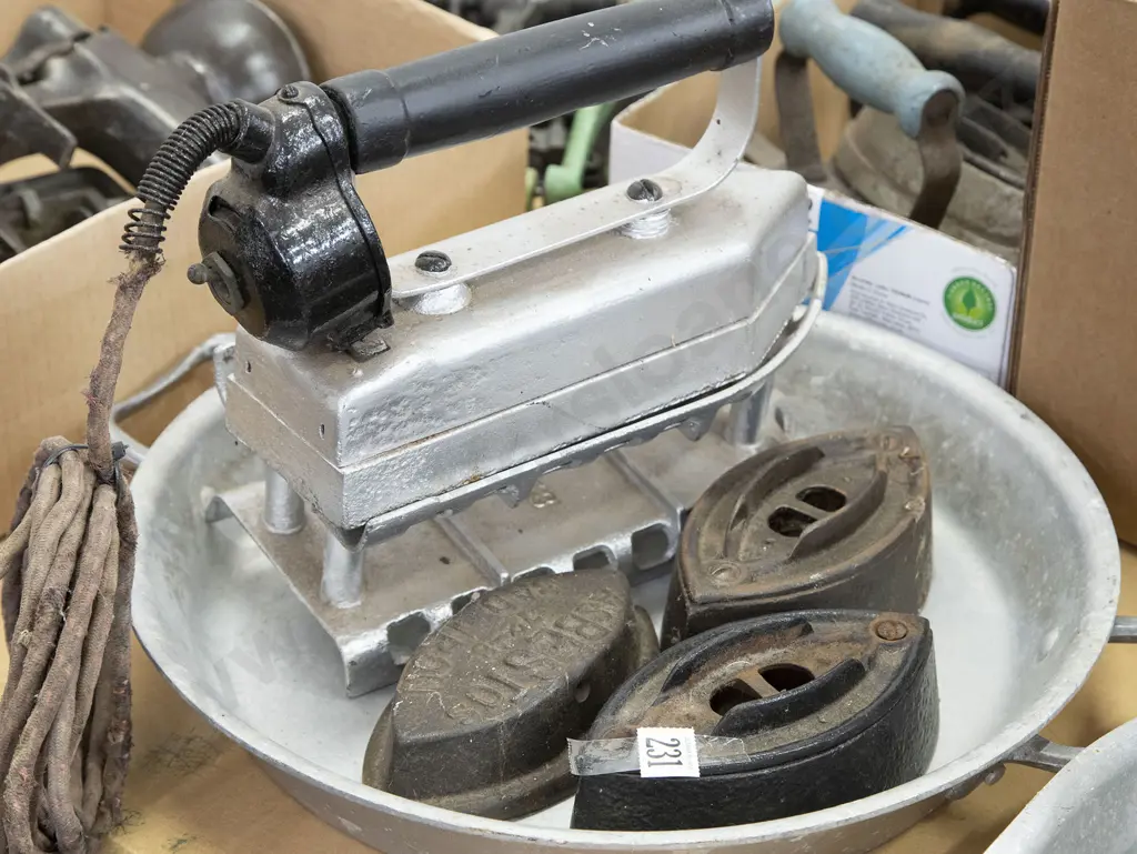 Three Coal Range Irons and Large Commercial Aluminium Iron Image 1++