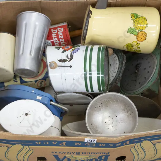 Carton of Vintage Scales and Assorted