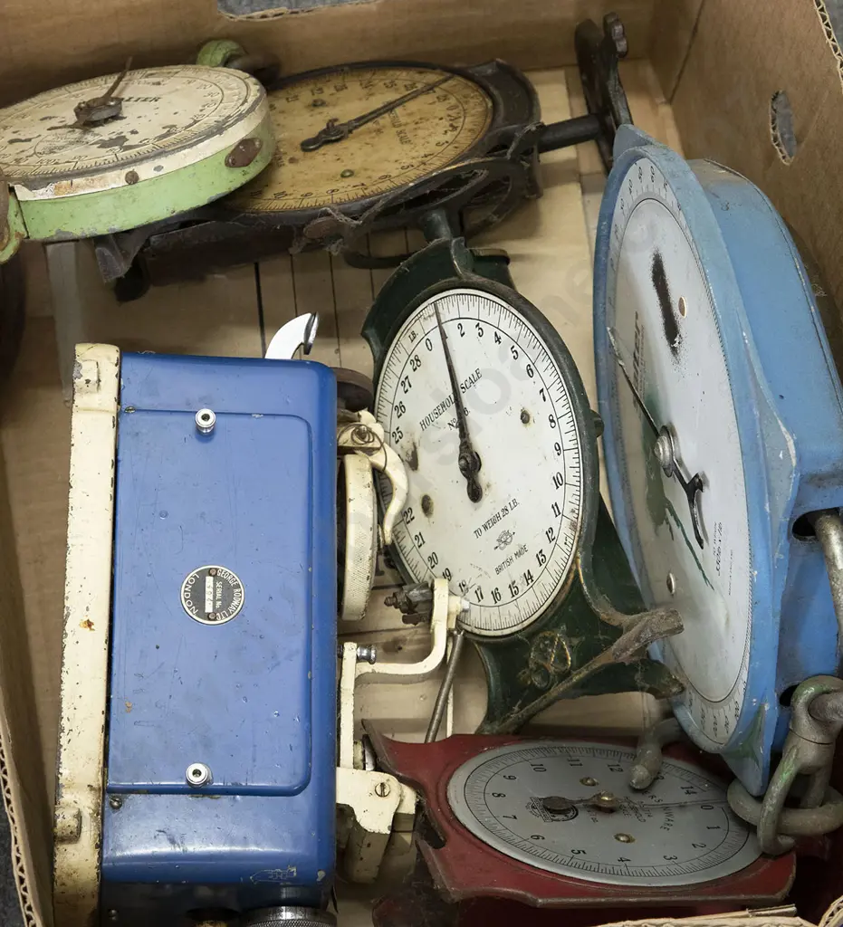 Carton of Vintage Scales Image 1++
