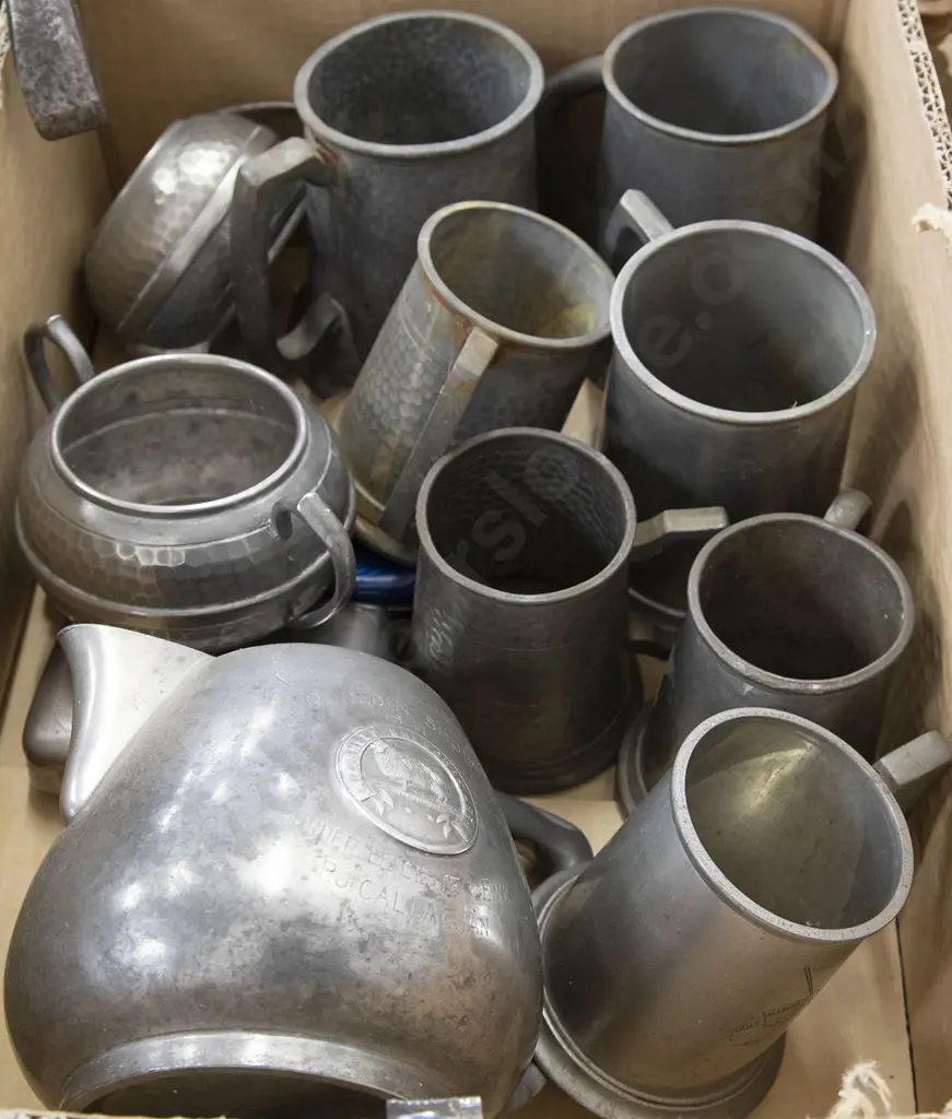 Qty of Pewter Mugs and 1941 Dunedin Show Trophy Jug Image 1++