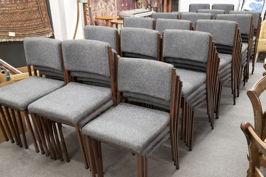 Eighty Upholstered Stacking Chairs Image 1++