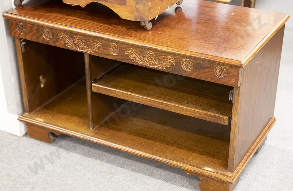 Low Occasional Cabinet with Carved Apron (missing doors) Image 1++