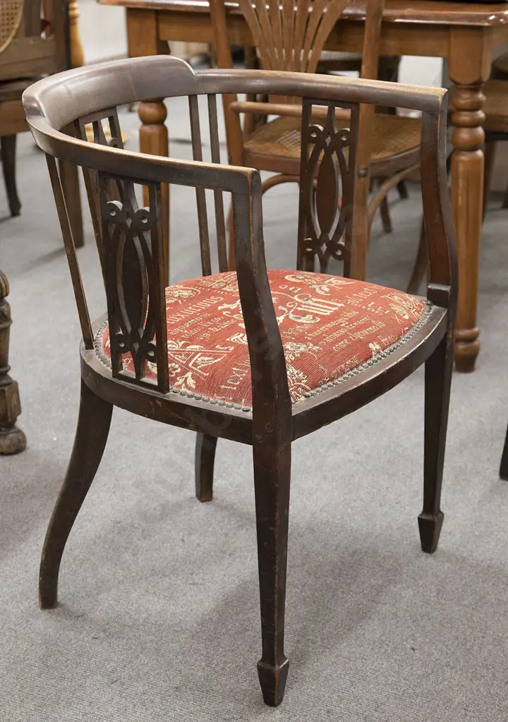 Early C20th Beech Tub Chair Image 1++
