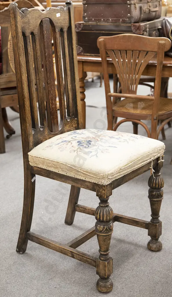 Stained Oak Side Chair Image 1++