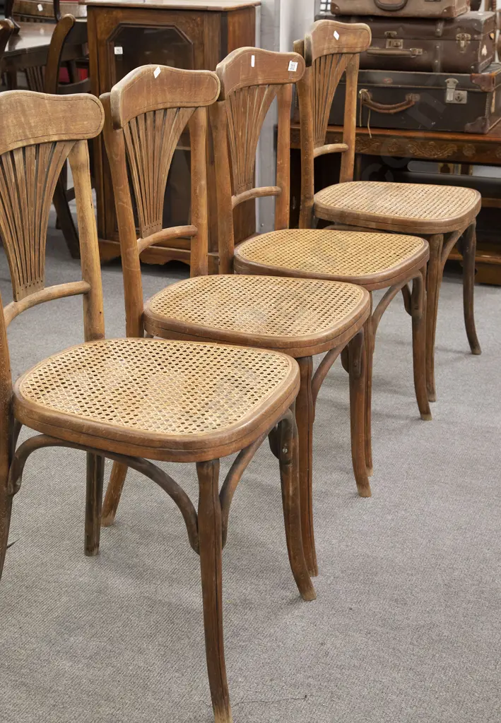 Set of Four Bentwood Type Dining Chairs Image 1++