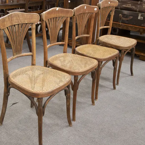 Set of Four Bentwood Type Dining Chairs