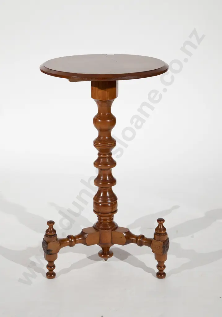 NZ Arts and Crafts Rimu Circular Occasional Table Image 1++