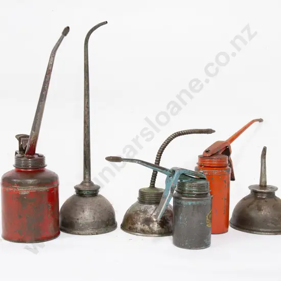 Six Various Oil Cans