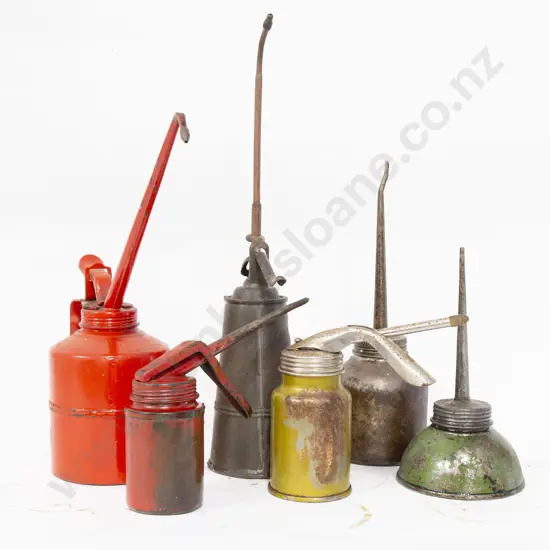 Six Various Oil Cans