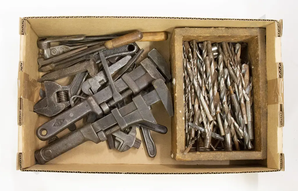 Assortment Hand Held Steel Tools and drill bits Image 1++
