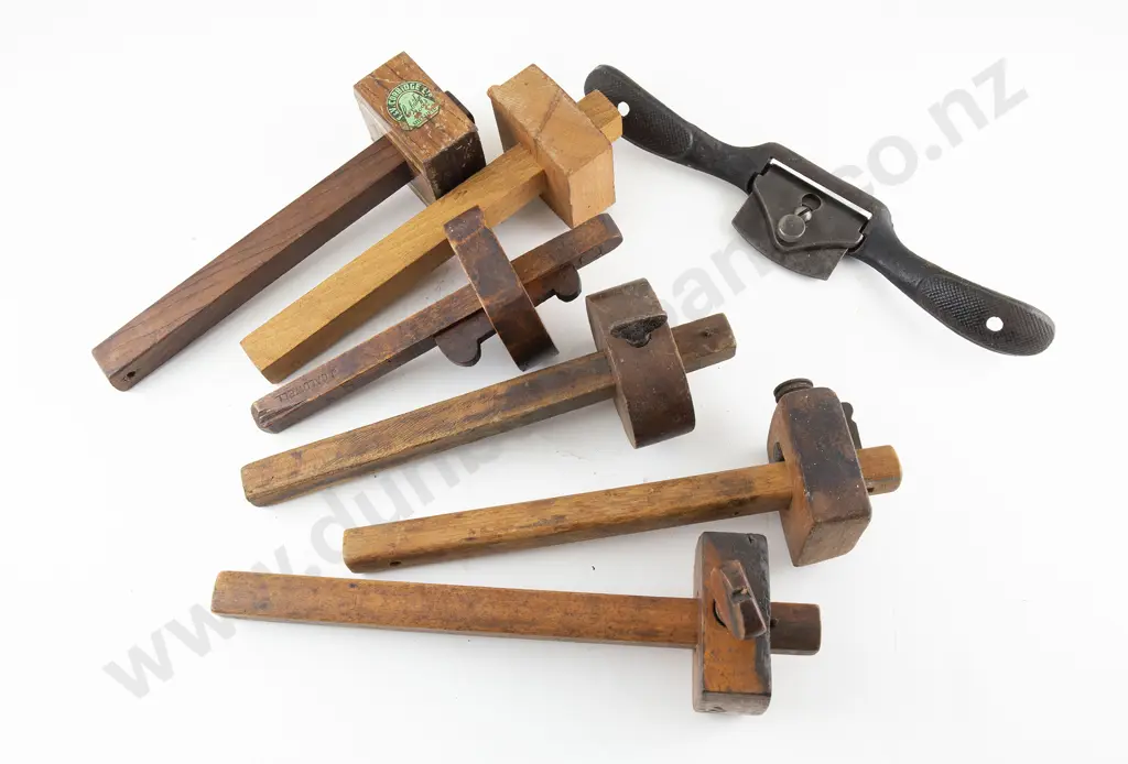 6 Vintage Wooden Scribe Tools Image 1++
