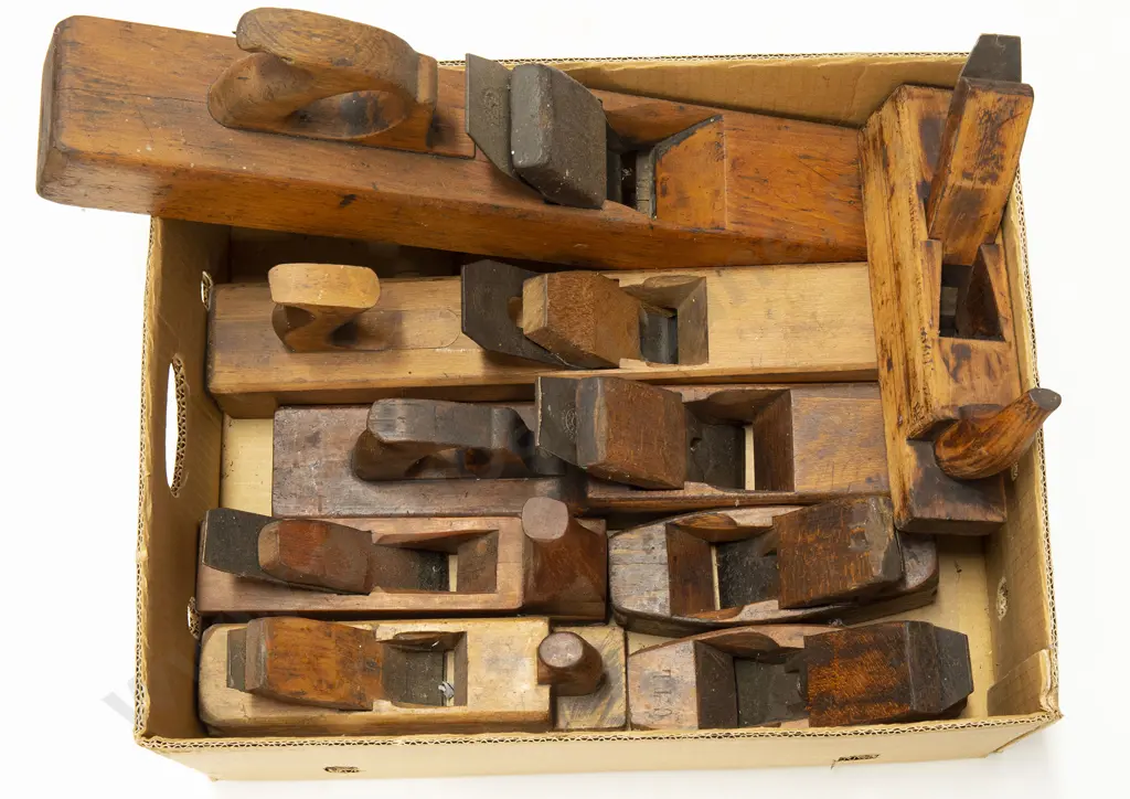 Collection Eight Wooden Smoothing Planes Image 1++