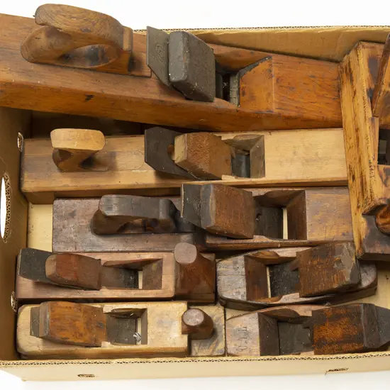 Collection Eight Wooden Smoothing Planes
