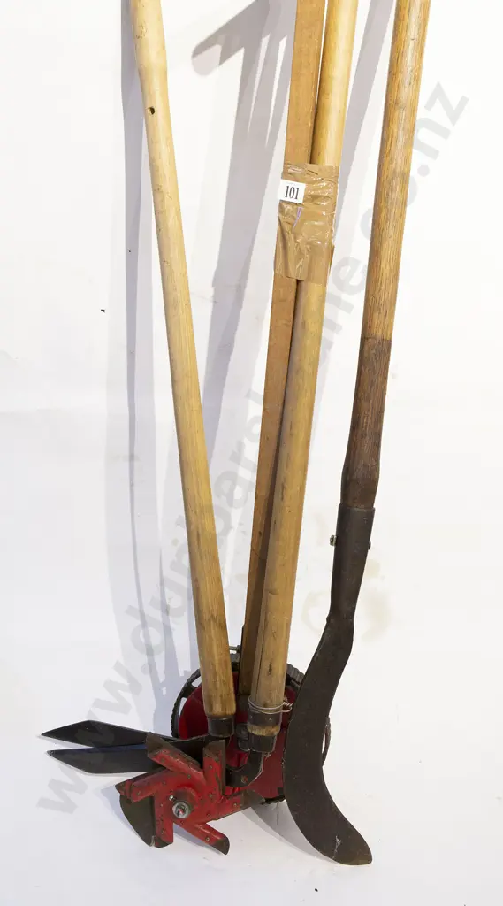 Four Various Long Handled Garden Tools Image 1++