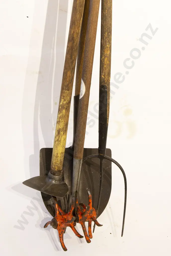 Four Various Long Handled Garden Tools Image 1++