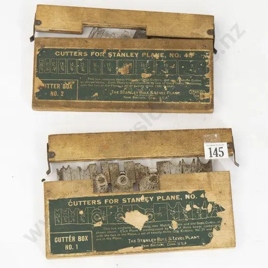 Two Sets Stanley No45 Cutters Box No1 and No2