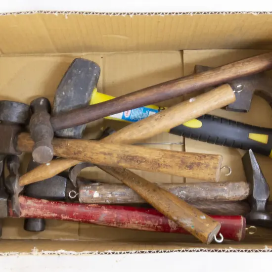 Collection Wooden Handled Hammers (8)