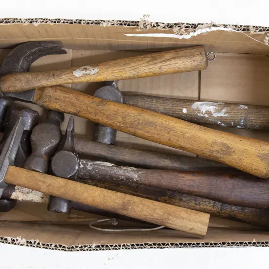 Collection Wooden Handled Hammers (8)