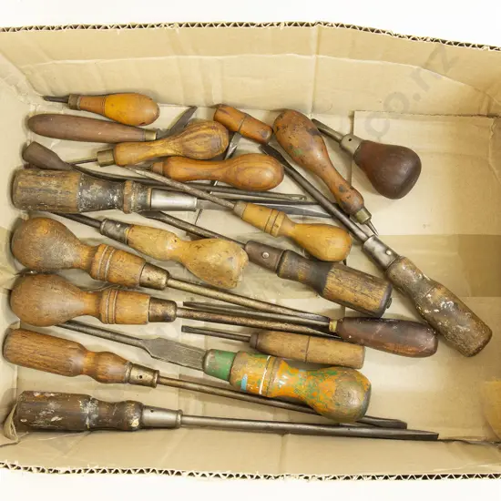 Collection Assorted Wooden Handled Screwdrivers and others