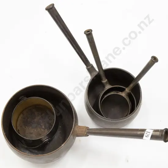 Five Colonial Cast Iron Cooking Pots