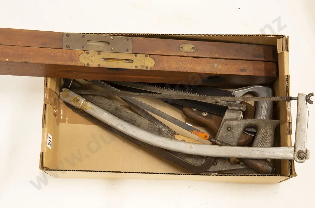 Two Spirit Levels and Assorted Hand Saws Image 1++