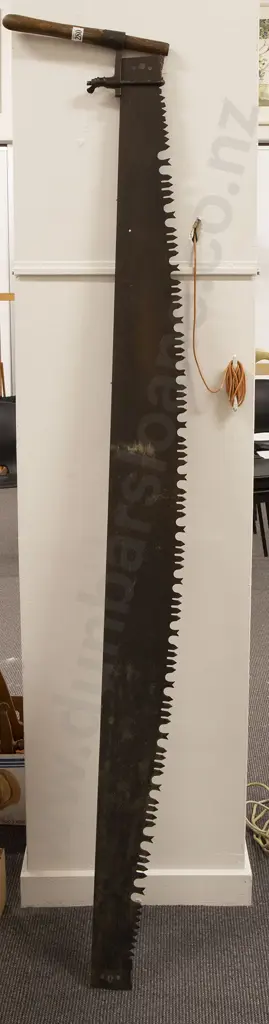 Large Hand Logging Saw (only one wooden handle) Image 1++