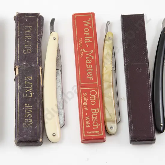 Five Original Boxed Cut Throat Razors