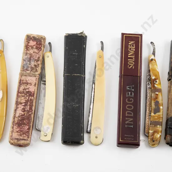 Five Original Boxed Cut Throat Razors