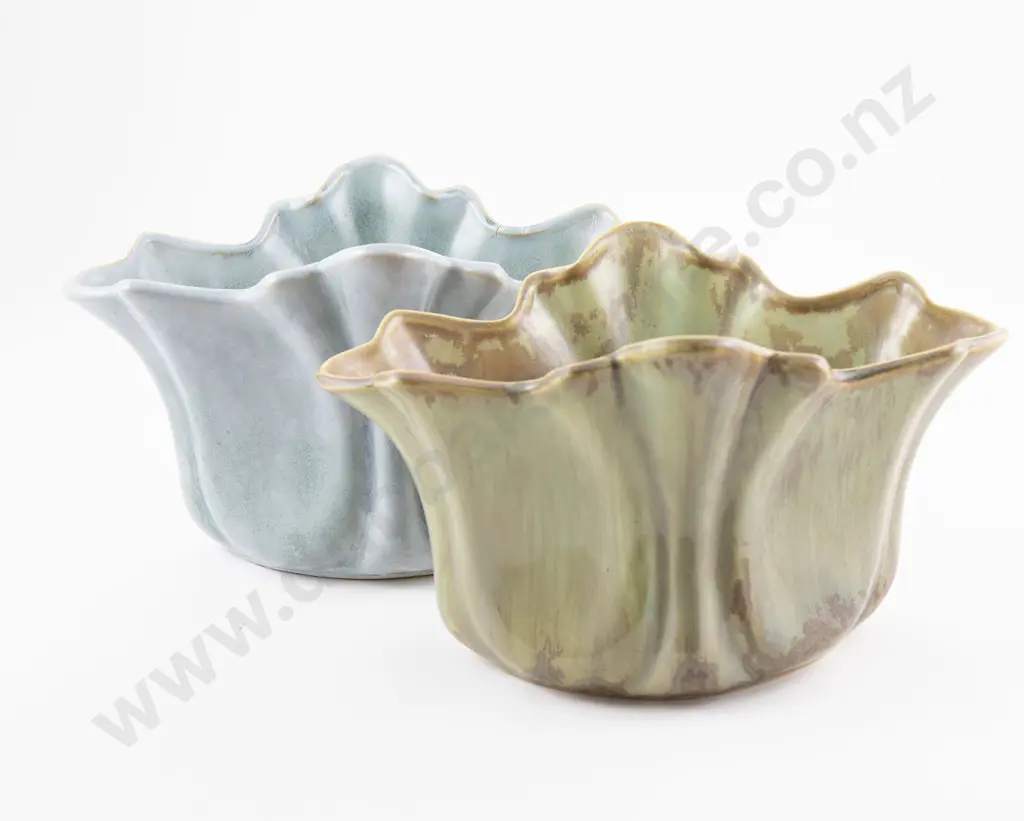 Two Crown Lynn Trough Vases Image 1++