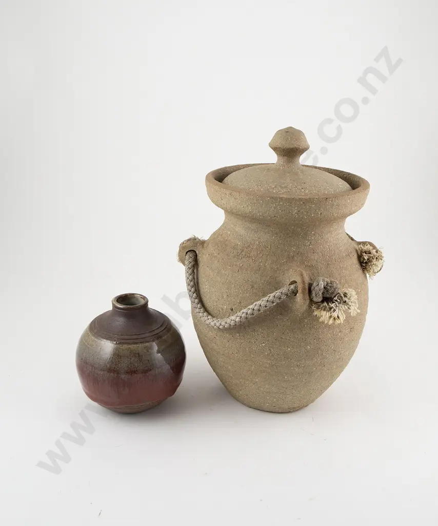 Ian Firth Lidded Crock & Posy Vase Image 1++